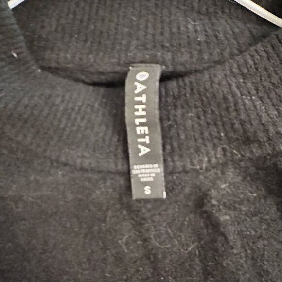 Athleta Womens Crew Neck Hawthorn Fine Merino Wool Pullover Black Small - Picture 3 of 4